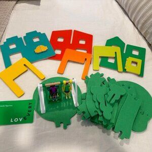 New Lovevery Wooden Modular Village & Pathways + Friends Swing Set - Age 4